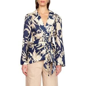 Christy Lynn Laiken Coastal Luxury Snap Front Floral Blazer XS Resort Old Money
